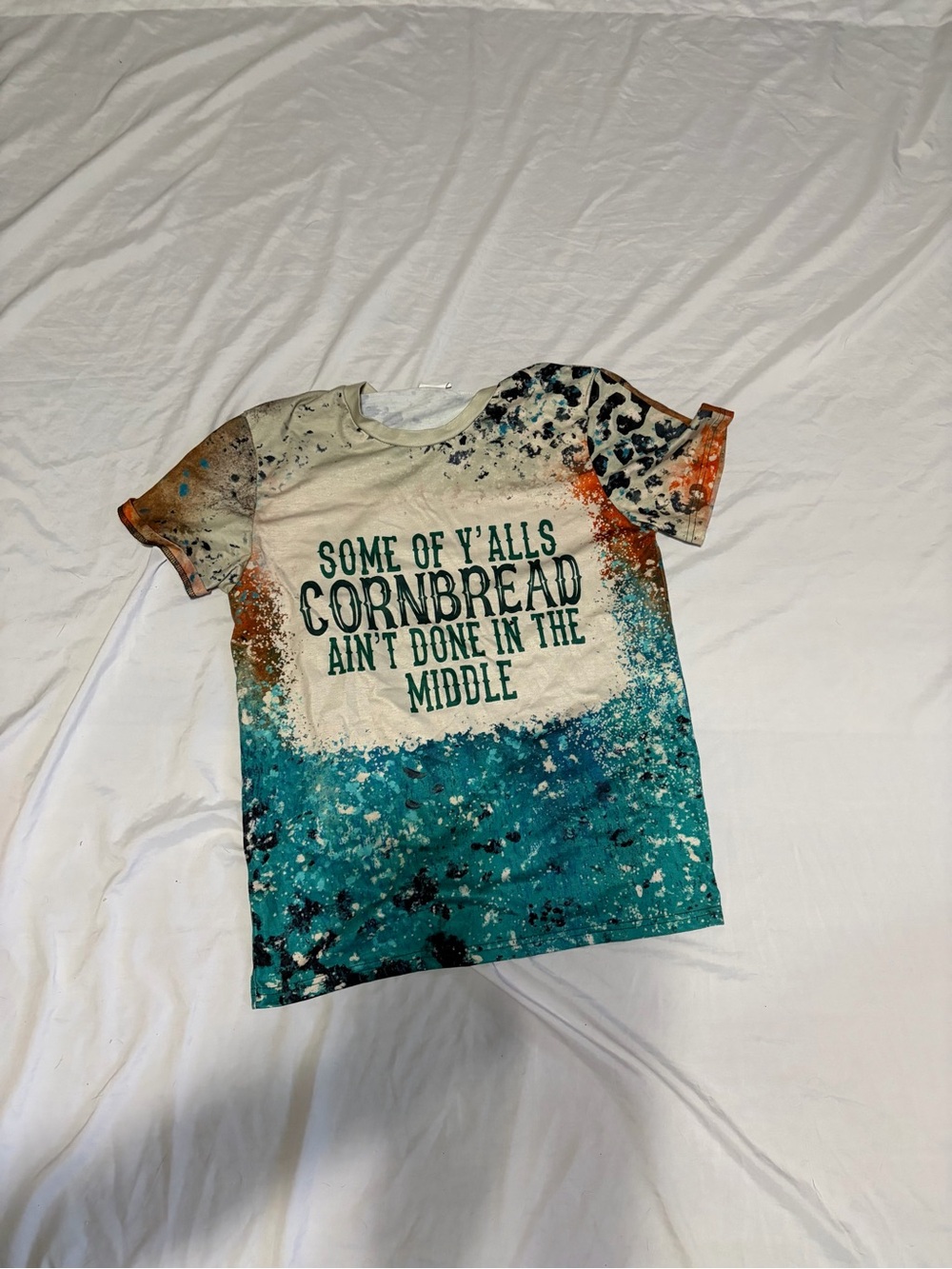 Women’s Graphic Tee - Teal Ombre "Some of Y'alls Cornbread"